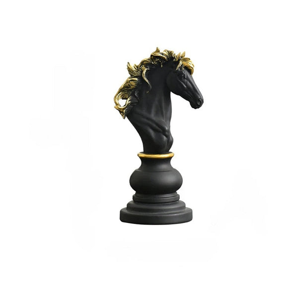 Figurine Chess Piece Black Knight Medium Resin Living Room Decoration Gifts Sculptures & Figurines