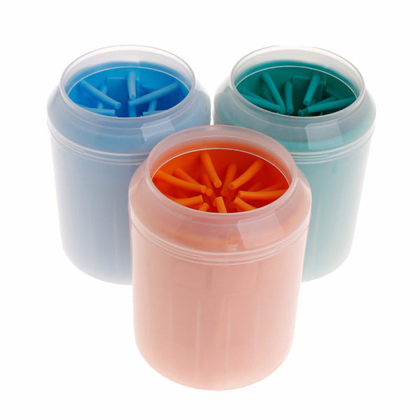 Colourful Pet Dog Paw Cleaner Cleaning Kit Cup Soft Brush Pet Transport