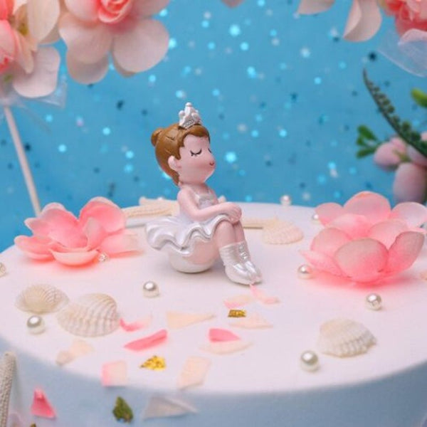Fashion Lovely Ballet Girl Small Cake Topper Decorate White