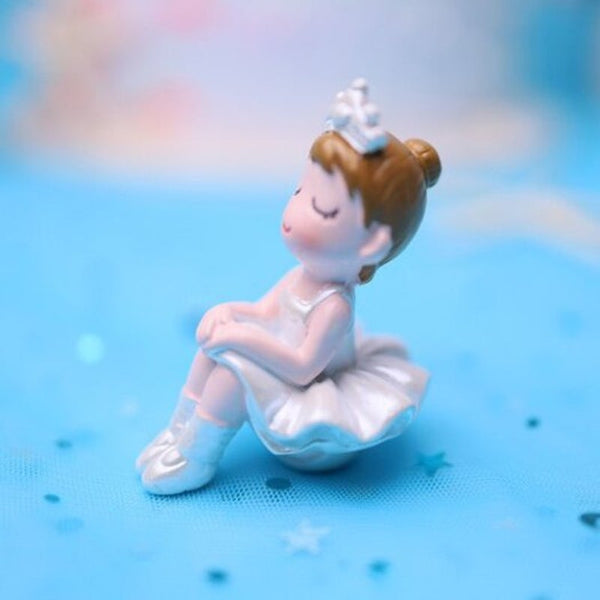Fashion Lovely Ballet Girl Small Cake Topper Decorate White