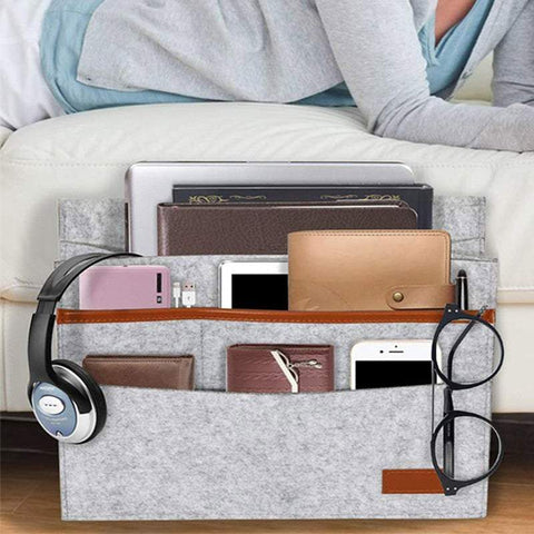 Storage Boxes Felt Bedside Table Bag Organiser Multi Pocket Home Organisation