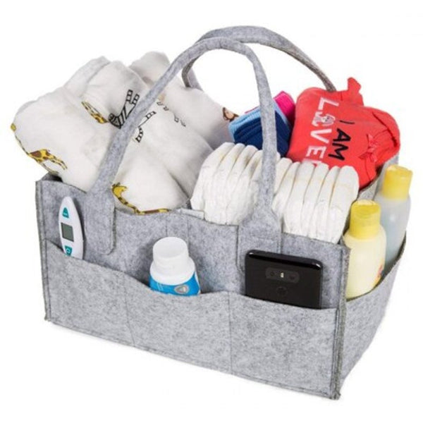 Felt Maternity Diaper Laundry Cosmetic Storage Bag Gray