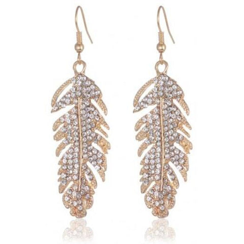Female Fashion Elegance Wing Earrings Gold