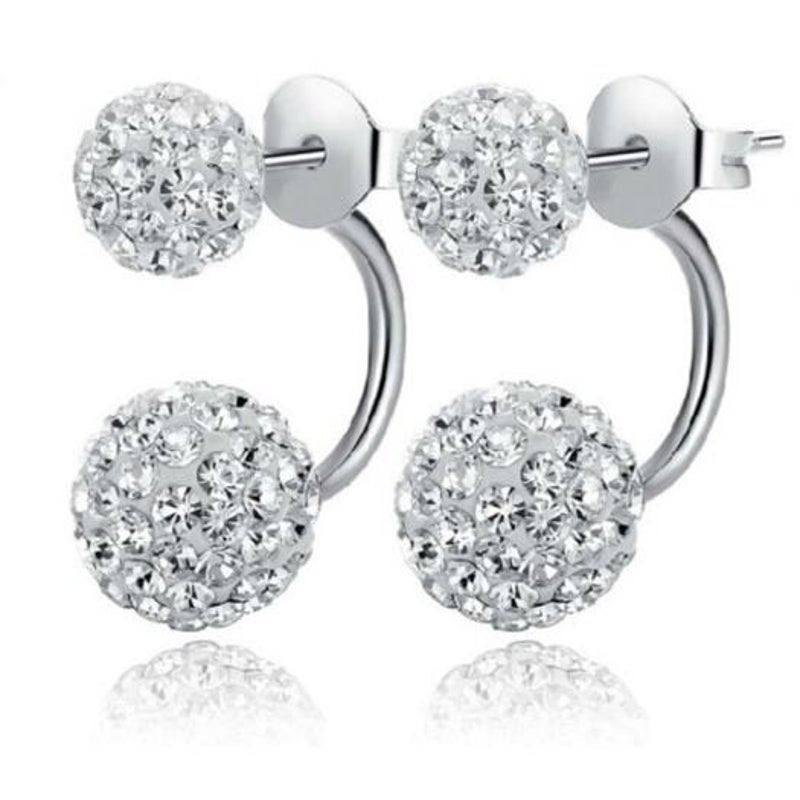 Veile Studios Female Fashion Minimalist Princess Diamond Silver Earrings
