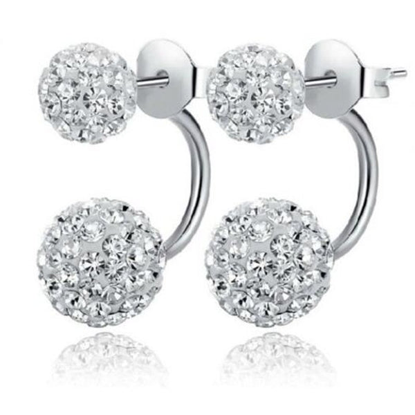 Veile Studios Female Fashion Minimalist Princess Diamond Silver Earrings