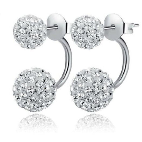 Veile Studios Female Fashion Minimalist Princess Diamond Silver Earrings