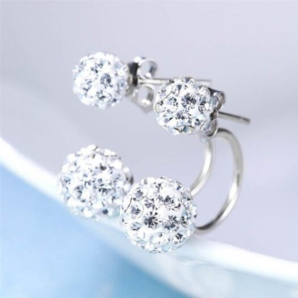 Veile Studios Female Fashion Minimalist Princess Diamond Silver Earrings