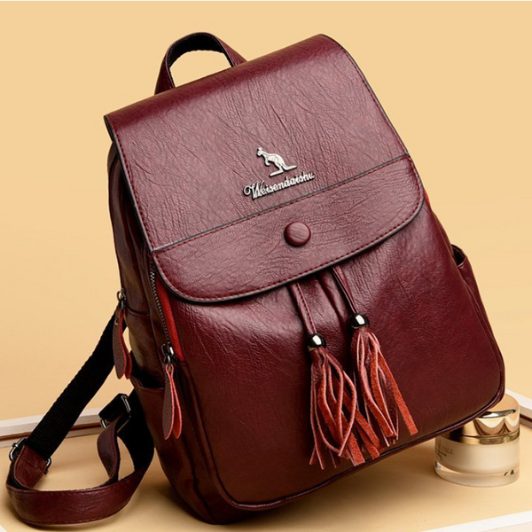 Tassel Anti Theft Backpack Women Pu Leather Travel Large School Backpacks Women's Bags & Handbags