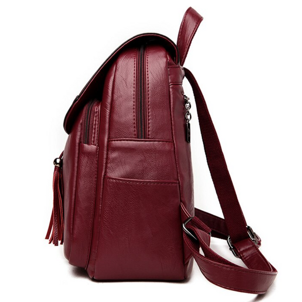 Tassel Anti Theft Backpack Women Pu Leather Travel Large School Backpacks Women's Bags & Handbags
