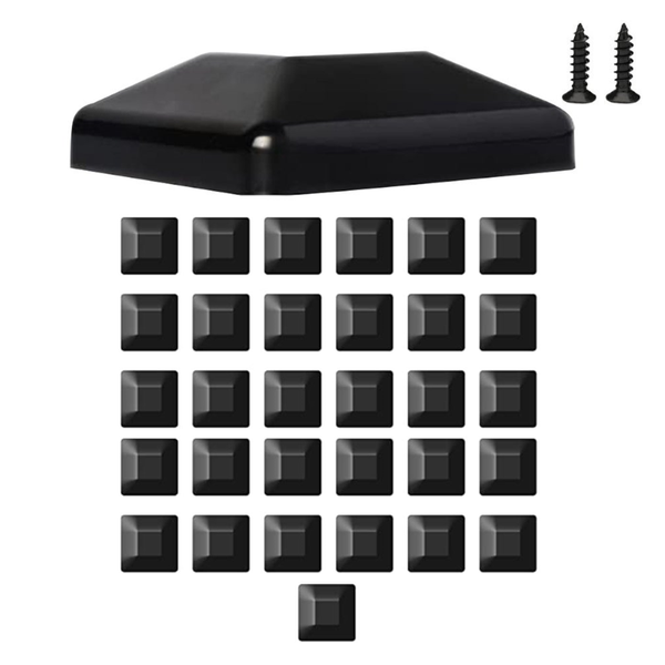 Garden Fencing Accessories Fence Post Caps Durable Plastic Deck Poles In Low Profile