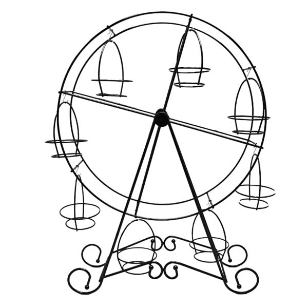 Ferris Wheel Flower Pot Stand With 6 Succulent Plant Pots Baskets Pots Window Boxes