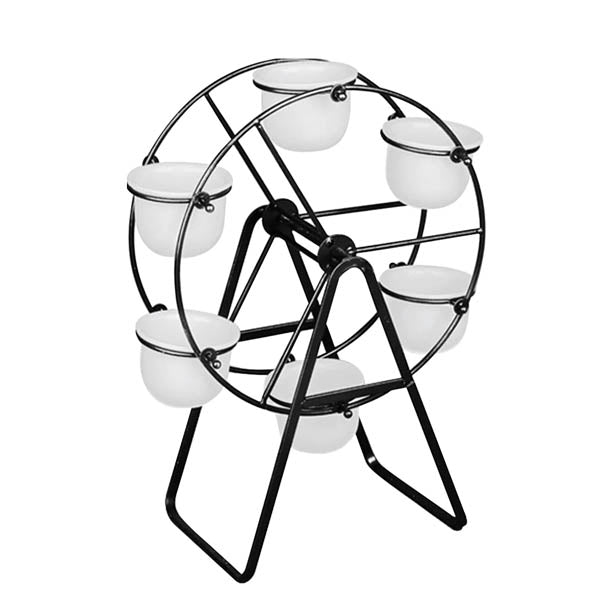 Ferris Wheel Flower Pot Stand With 6 Succulent Plant Pots Baskets Pots Window Boxes