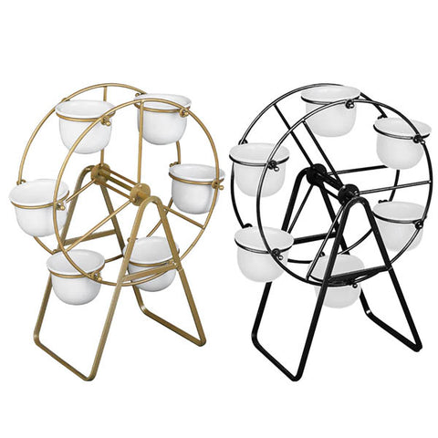 Ferris Wheel Flower Pot Stand With 6 Succulent Plant Pots Baskets Pots Window Boxes