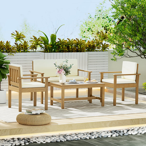 Gardeon 4 Piece Outdoor Sofa Set Couch Lounge Setting Patio Furniture Sets