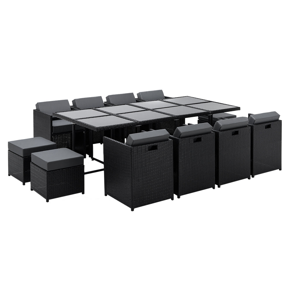 Gardeon 13 Piece Wicker Outdoor Dining Table Set Dining Sets