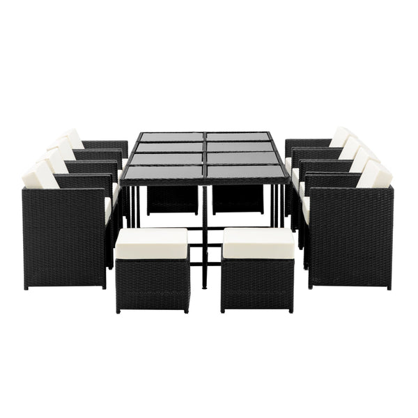 Gardeon 13 Piece Wicker Outdoor Dining Table Set Dining Sets