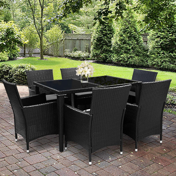 Gardeon Outdoor Furniture 7Pcs Dining Set Outdoor Dining Sets