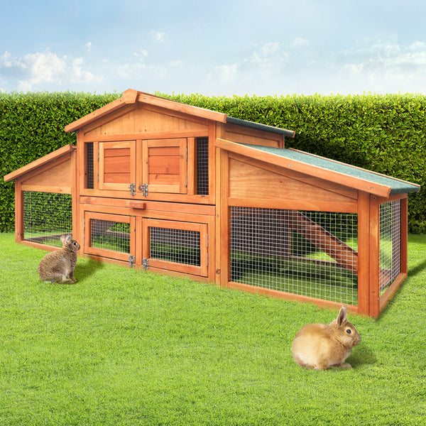 Gardeon I.Pet Rabbit Hutch Chicken Coop 169Cm X 52Cm 72Cm Small Animal Cages & Hutches