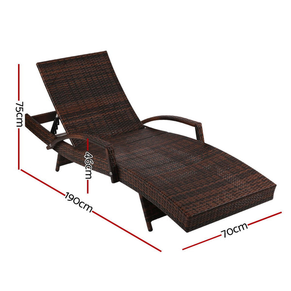 Gardeon Set Of 2 Sun Lounge Outdoor Furniture Day Bed Rattan Wicker Lounger Patio Loungers