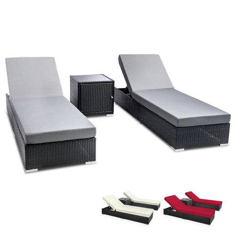 Gardeon Outdoor Sun Lounge Wicker Lounger Bed Chair Pool Furniture Sofa Cushion