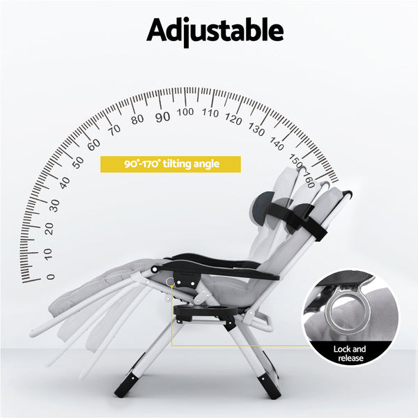 Gardeon Sun Lounge Folding Lounger Camping Gravity Chair Outdoor Furniture Loungers