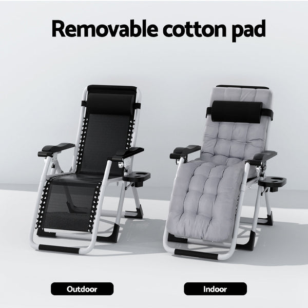 Gardeon Sun Lounge Folding Lounger Camping Gravity Chair Outdoor Furniture Loungers