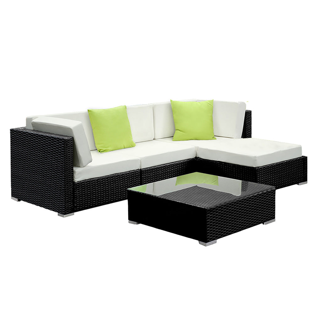 Gardeon 5Pc Outdoor Furniture Sofa Set Wicker Garden Patio Pool Lounge Patio Furniture Sets