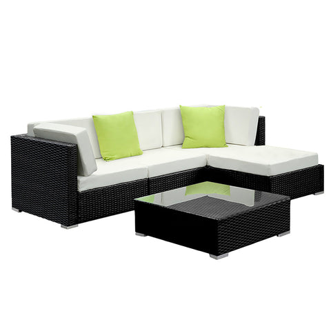 Gardeon 5Pc Outdoor Furniture Sofa Set Wicker Garden Patio Pool Lounge Patio Furniture Sets
