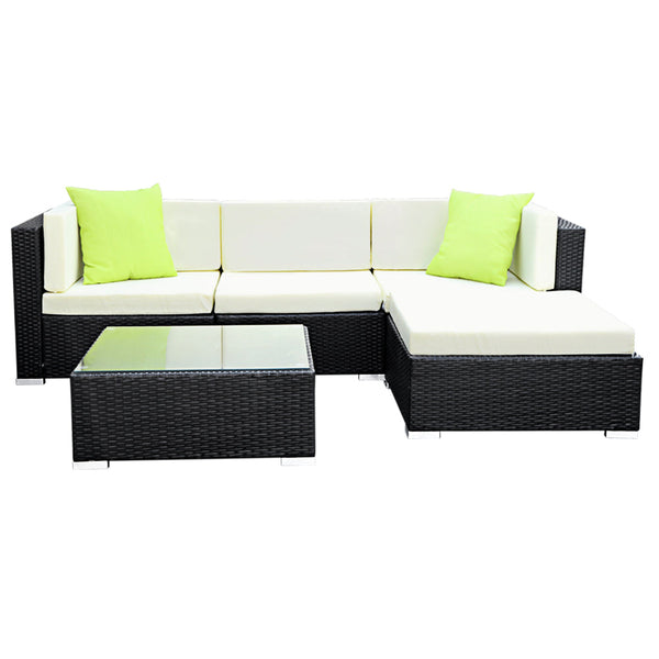 Gardeon 5Pc Outdoor Furniture Sofa Set Wicker Garden Patio Pool Lounge Patio Furniture Sets