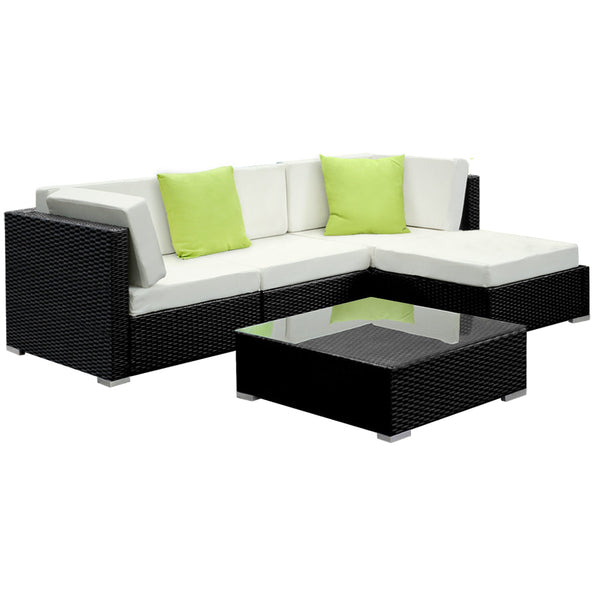 Gardeon 5Pc Outdoor Furniture Sofa Set Wicker Garden Patio Pool Lounge Patio Furniture Sets