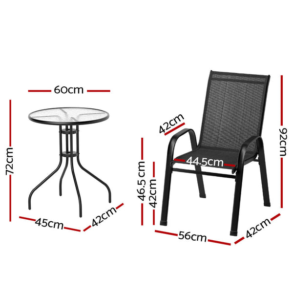 Gardeon Outdoor Furniture 5Pc Table And Chairs Stackable Bistro Set Patio Coffee Patio Furniture Sets
