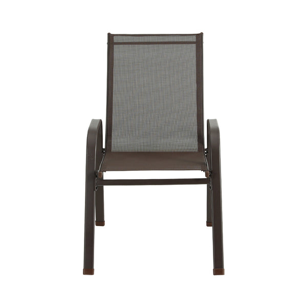 Gardeon 6Pc Outdoor Dining Chairs Stackable Lounge Patio Furniture Brown Patio Chairs