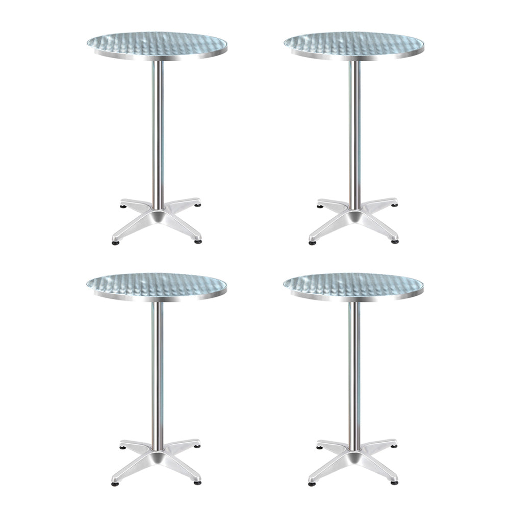 Gardeon 4Pcs Outdoor Bar Table Furniture Aluminium Cafe Round Bar Tables