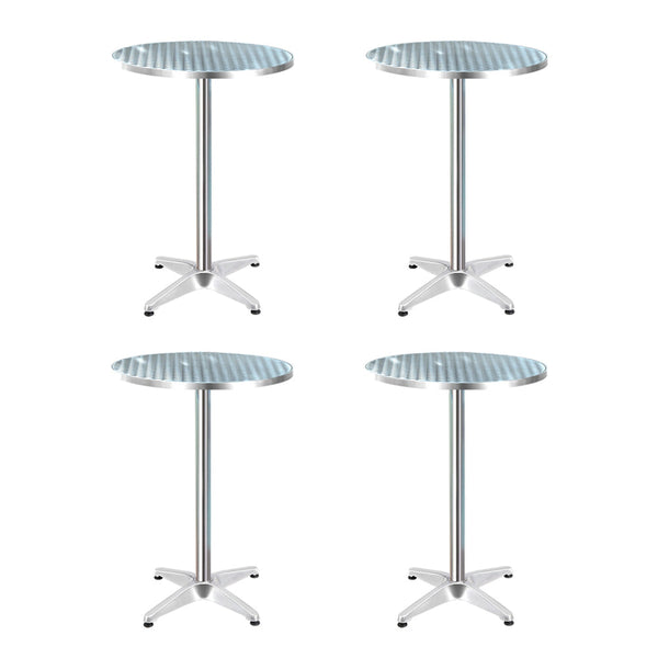 Gardeon 4Pcs Outdoor Bar Table Furniture Aluminium Cafe Round Bar Tables