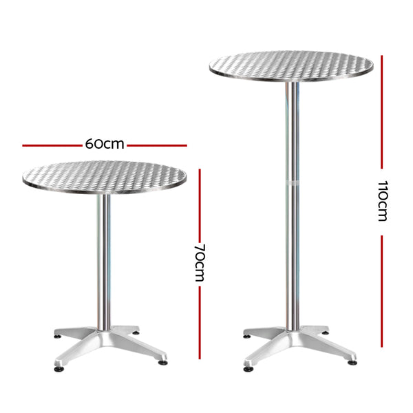 Gardeon 4Pcs Outdoor Bar Table Furniture Aluminium Cafe Round Bar Tables