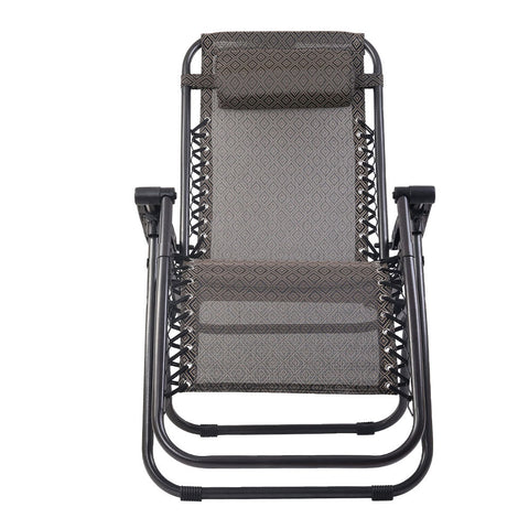 Gardeon Gravity Recliner Chairs Outdoor Sun Lounge Beach Camping - Beige
