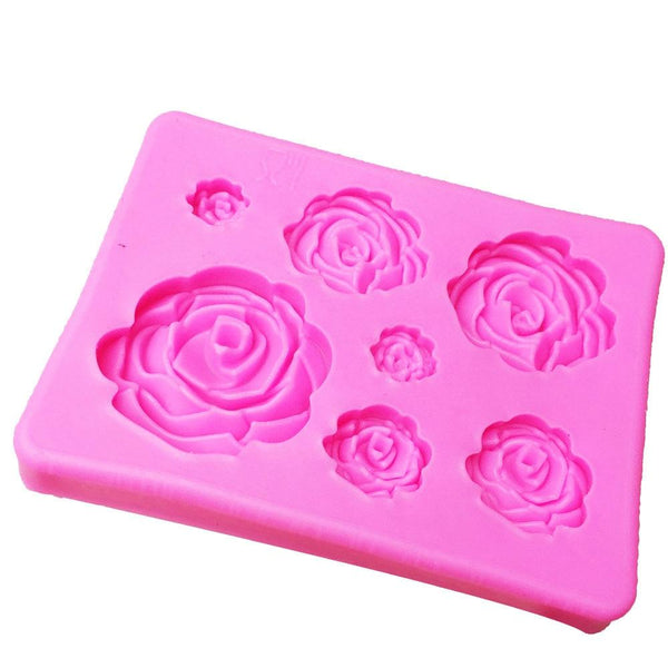 3D Silicone Mini Rose Mold Flower Shape Cake Decorating Mould Muffin Pans & Baking Moulds