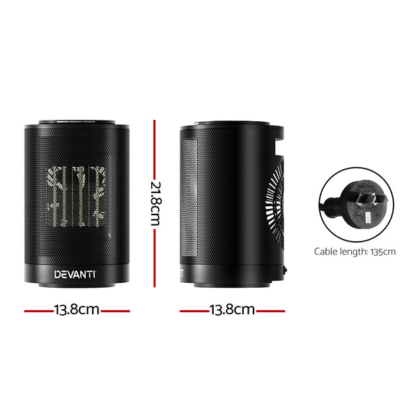 Devanti Electric Fan Heater Portable Ceramic Standing Room Office 1200W Heaters