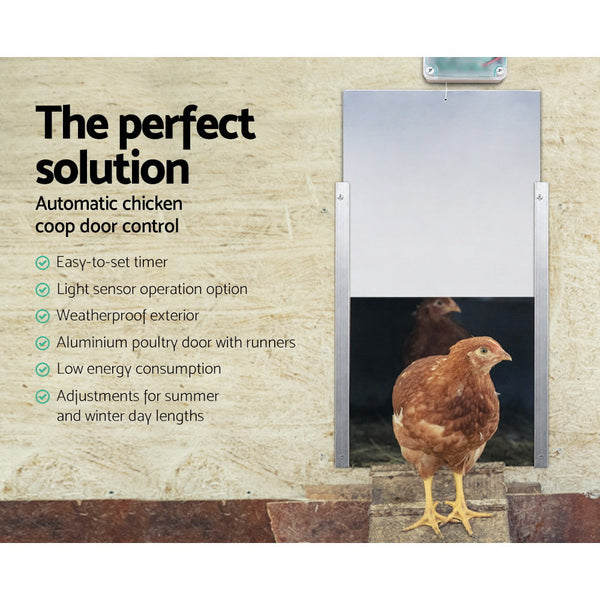 Giantz Automatic Chicken Coop Door Opener Cage Closer Pet Chicken Supplies