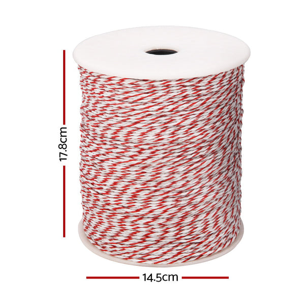 Giantz Electric Fence Wire 500M Fencing Roll Energiser Poly Stainless Steel Electric Fencing