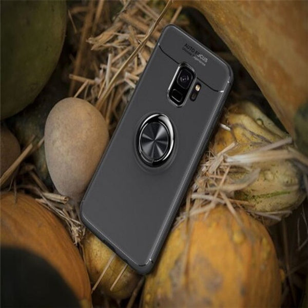 Fine Handsome Finger Ring Anti Falling Phone Case For Samsung Galaxy S9 Plus Black