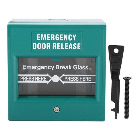 Fire Alarm Swtich Break Glass Exit Release Switch Green Alarm Systems