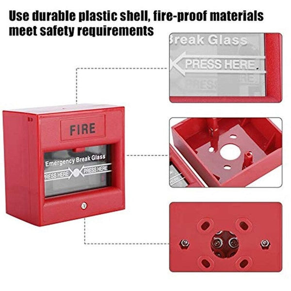 Alarm Systems Fire Alarm Swtich Break Glass Exit Release Switch Red