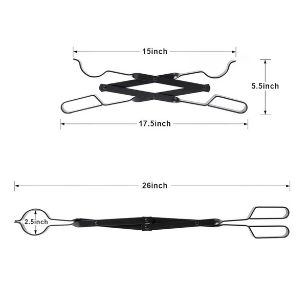 Fire Pit Tongs Fireplace Accessories Fireplaces Tool For Outdoor Indoor Camping Wood Stoves Pits Black Steel 26 Inch Fireplace Pokers Tools