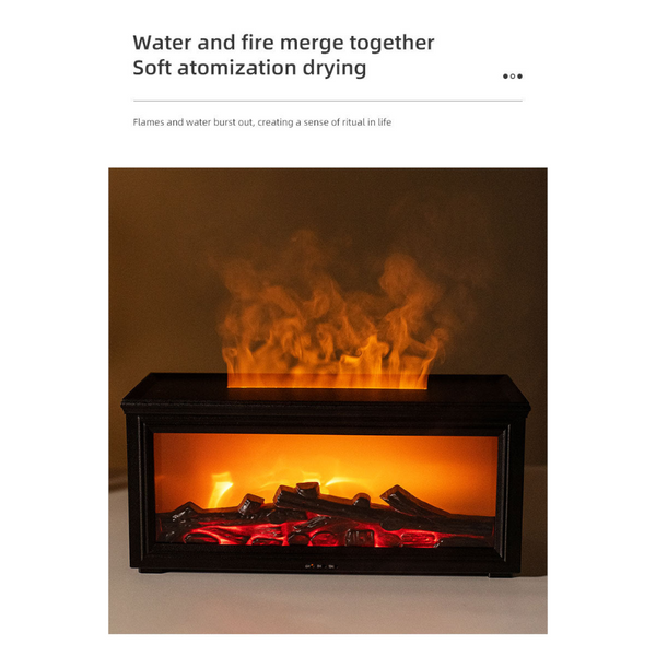 Fireplace Flame Effect Aroma Diffuser & Humidifier With 7 Colour Light Timer Remote Control(Black) Diffusers
