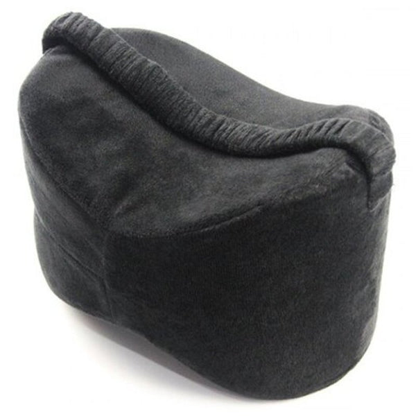 Firm Support Memory Foam Leg Pillow With Elastic Band Black Pillows