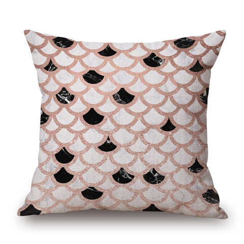 Fish Scales Pattern On Throw Pillow Case Cushion