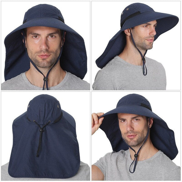 Fishing Cap Wide Brim Unisex Sun Hat Dark Grey Hats & Headwear