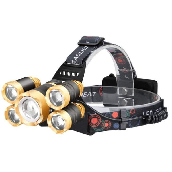 Outdoor Lighting Fishing Lamp 12000 Lumen Ultra Bright 5 T6 Led Headlight Usb Rechargeable Flashlight 4 Modes Waterproof Zoomable Work For Outdoors Ho