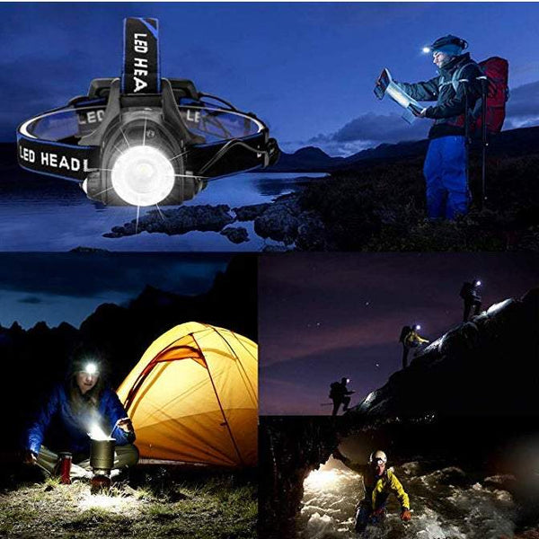 Outdoor Lighting Fishing Lamp Super Bright Headlight 1000 Lumens Led Waterproof Torch Adjustable Flashlights